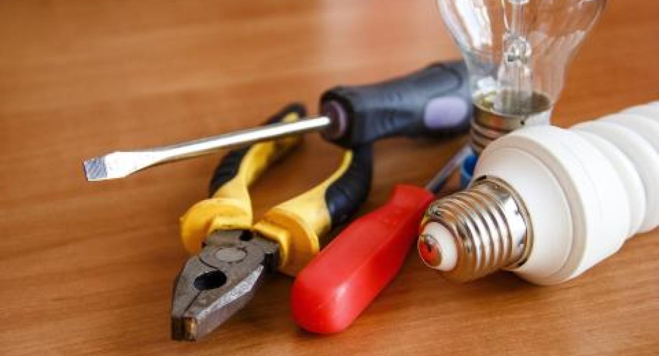 DIY electrical work tools and light bulbs Tyne Electrical 