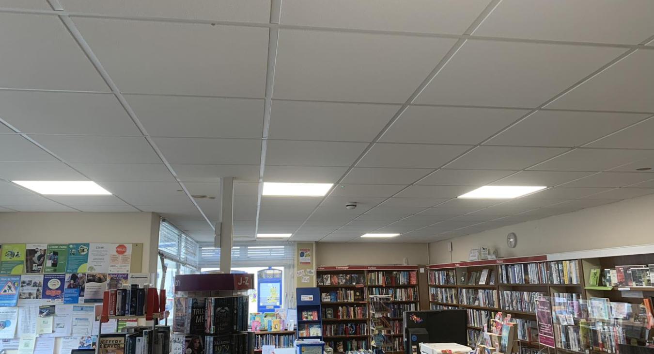 Library LED lighting upgrade in Colyton